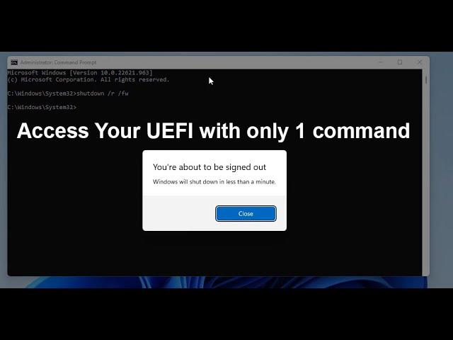 CMD : Enter UEFI / BIOS with only 1 command