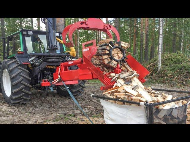 Beast Homemade Hydraulic Log Splitter Working - Huge Wood Cutting Firewood Processor Machines