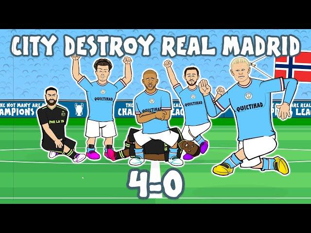 4-0! MAN CITY vs REAL MADRID (Champions League Silva Goals Highlights 2023 Semi-Final)