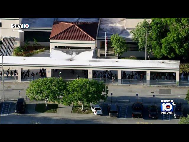 Long lines at Broward County Schools on the first day of school