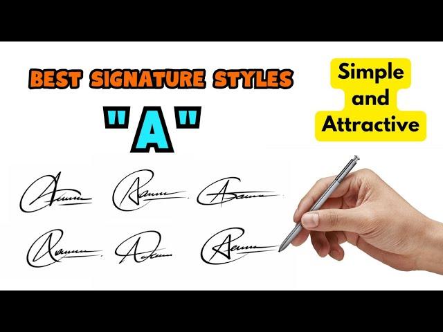 Signature Styles for Letter A | Simple A Signature Styles | Star Signature