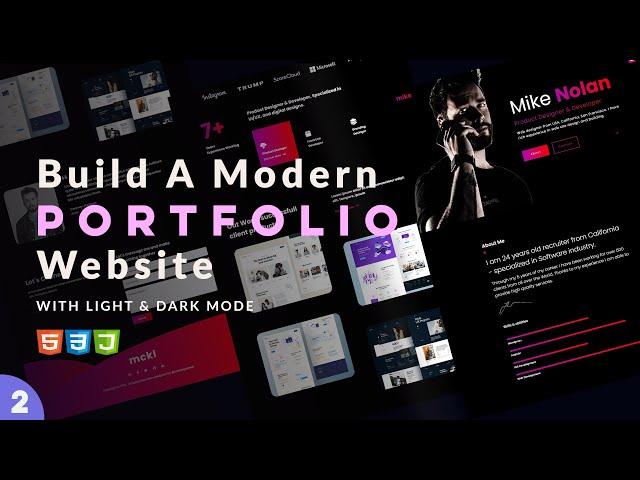 Build a Modern Portfolio website with Light/Dark Mode and Setting Menu || Html-Css-Js ||  Part-2