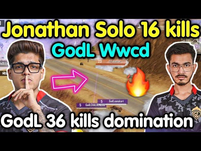 Godlike Wwcd  Jonathan solo 16 kills and Godlike 36 kills domination 