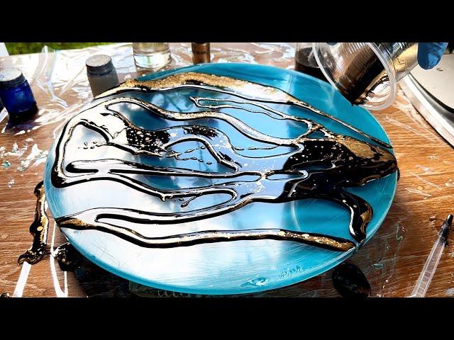 Resin Art Tutorial. Amazing Epoxy Table. The effect of silk in the resin.