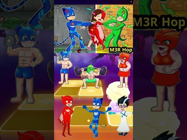 PJ Masks - Owlette  Gekko  Owlette  Gekko X Dance Song Tiles Hop EDMRush #shortsfeed #viralvideo