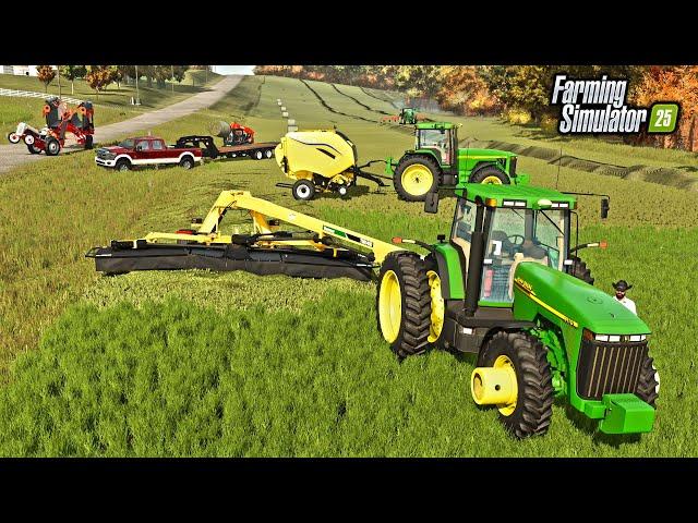 MAKING HAY WHILE THE SUN SHINES WITH JD 8110 & 8400! | FS25