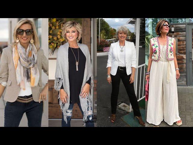 Stylish Fashion Tips for Women Over 50|| Mature woman|| Over 40+50+60+70|| "