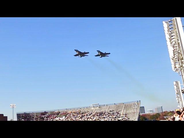 Extreme Low Pass gets F-18 Pilots grounded - Georgia Tech vs Wake Forrest 2009 Flyover