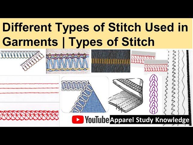 Different Types of Stitch Used in Garments | Types of Stitch | Types of Seam.