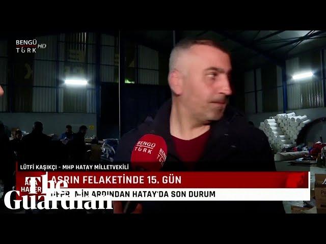 Turkey: live TV interview captures moment new earthquake hits