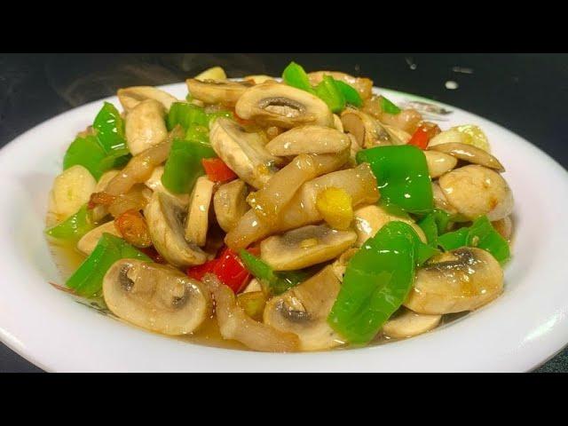 Stir-fried mushrooms are delicious and skillful. I will teach you a trick. It is delicious