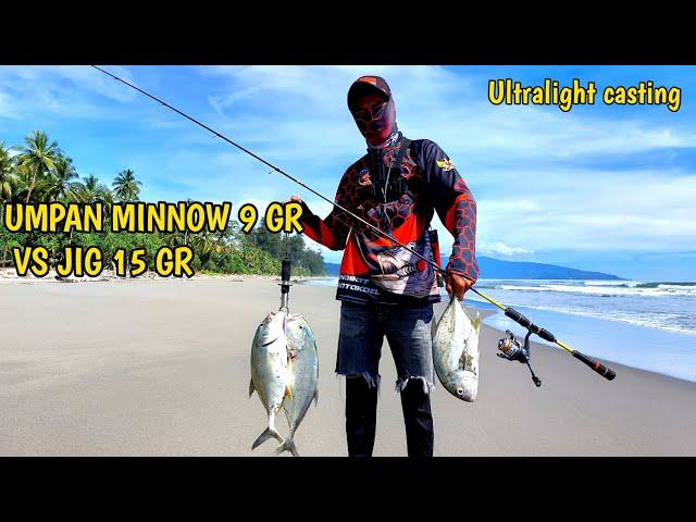 ULTRALIGHT CASTING || MANCING PINGGIRAN UMPAN MINNOW 9GR VS JIG 15 GR || CAPUNG 702 2-6 LB