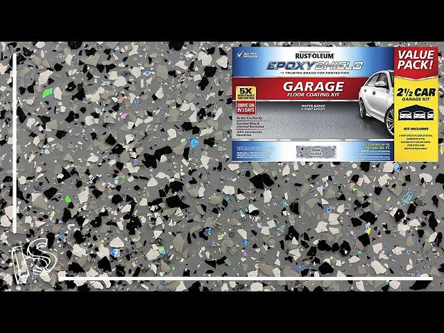 Rustoleum EpoxyShield & Domino Holographic Flake | Garage Floor — New House