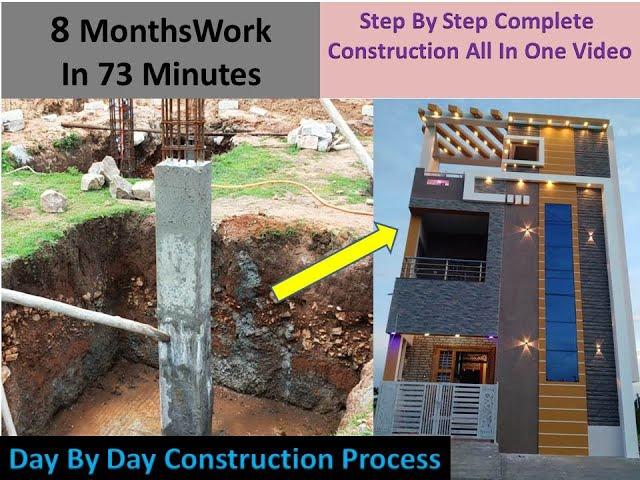 240 Days Work In 73 Minutes || Step By Step Complete House Construction Bhumi Pooja to Griha Pravesh