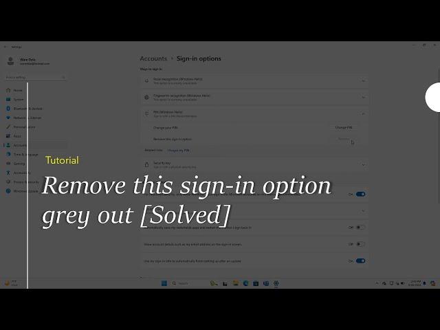Remove this sign-in option grey out [fixed]