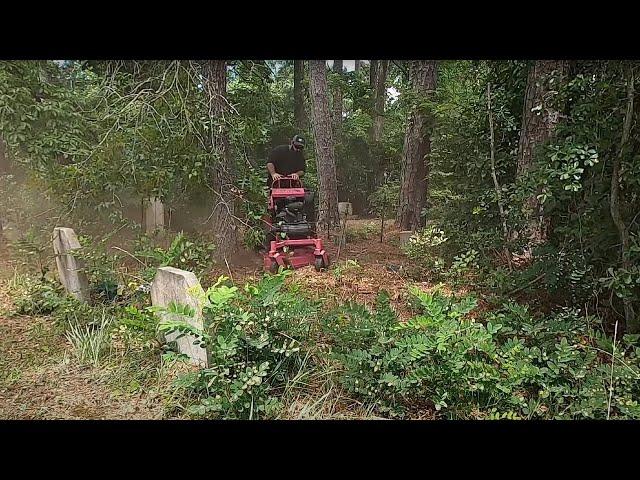 I CUT this HISTORIC CEMETARY that was left NEGLECTED after HURRICANE FLORENCE - RECOVERED TOMBSTONES