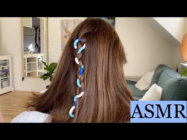 ASMR | Hair play with new prop  (hair brushing, scratching sounds, no talking)