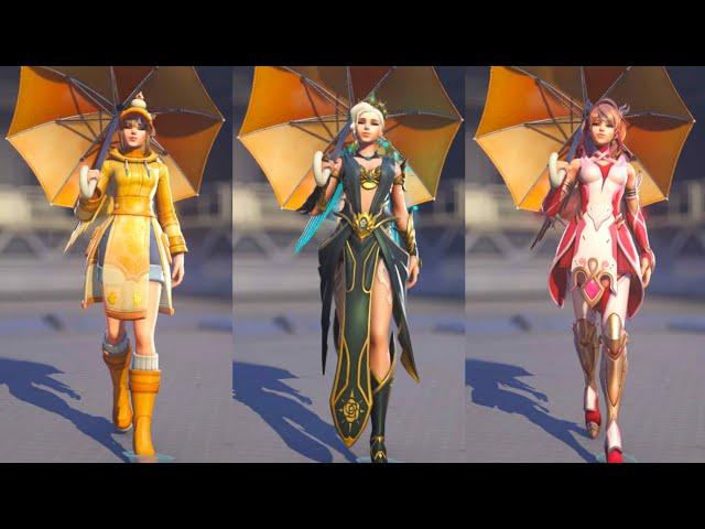 NEW Mercy Rainy Stroll Emote with Different Skins | Overwatch 2