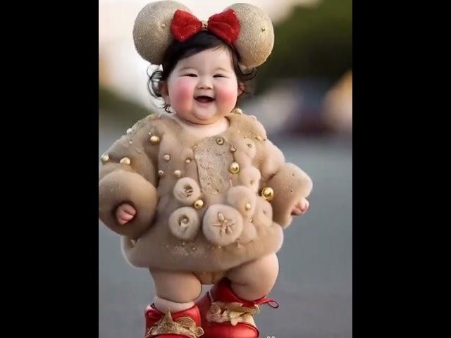 Beautiful baby modeling ️ #cute #runway#ai#baby#funny #fashion #trending #viralshort #shorts