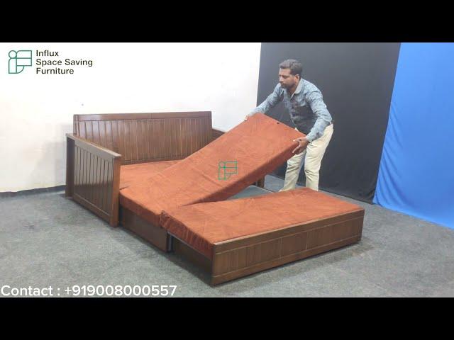 wooden sofa cum bed Deluxe  model