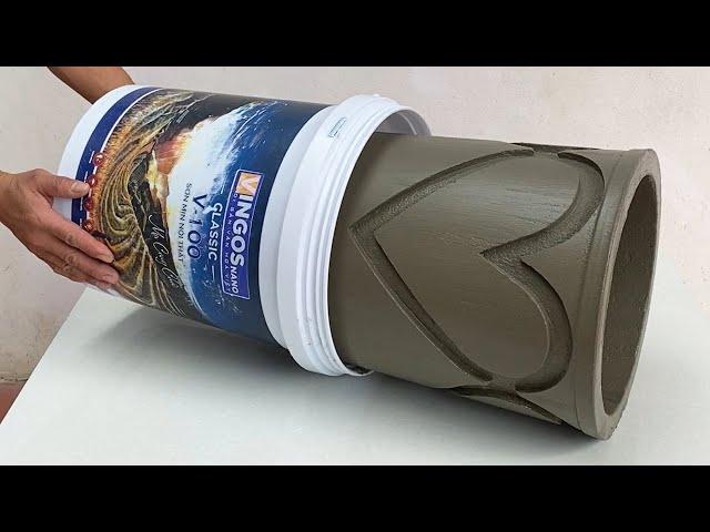 Techniques For Shaping Flower Pots From Plastic Container And Cement , Foam- DIY Flower Pots At Home