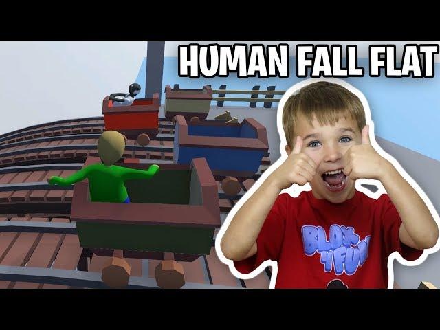 GRANNY AND BALDI RACING ON A BOXES in HUMAN FALL FLAT