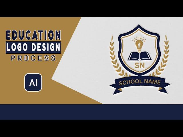 How to create School logo design | school logo design illustrator | Rasheed RGD