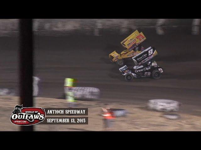 Highlights: World of Outlaws Sprint Cars Antioch Speedway September 13th, 2015