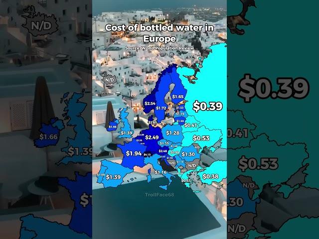 Cost of bottled water in Europe  #mapping #europe #mapper #geography #history #shorts