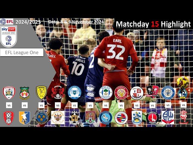 Highlights Summary, Matchday 15, 2024/25 EFL League One