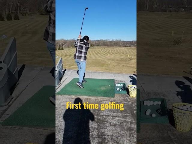 My First Yime playing golf bonding with family.