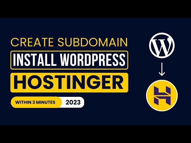 How To Create Subdomain And Install Wordpress In Hostinger 2024 | Hostinger Subdomain Tutorial