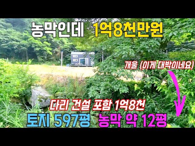 (1억8천 짜리 농막) 계곡 접한 전원주택지 찾으시는분 이거 꼭 확인하세요 / 토지 597평 12평 농막