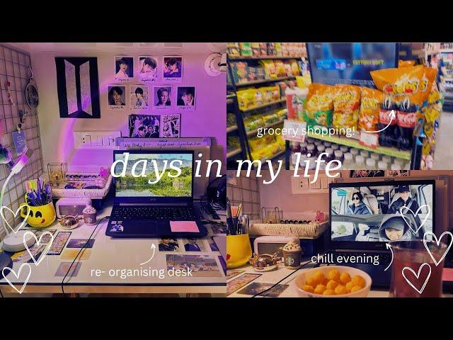 Life lately vlog  [ armylog 아미 로그 ] days in my life in India || aesthetic ~  desk makeover