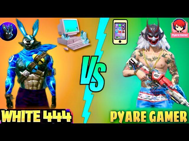 Pyare gamer vs white444 free fire with handcam pc player vs mobile player garena free fire