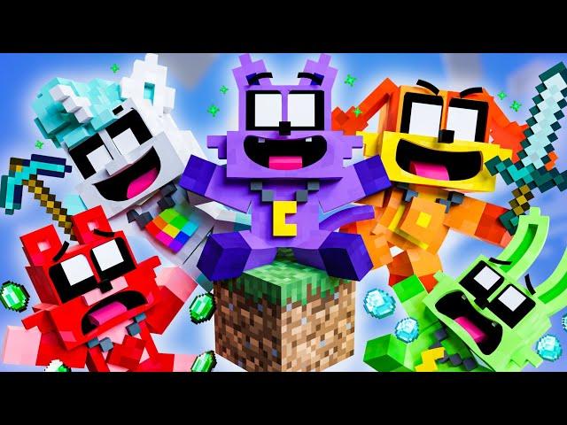 One Block Skyblock with SMILING CRITTERS in Minecraft! Animation