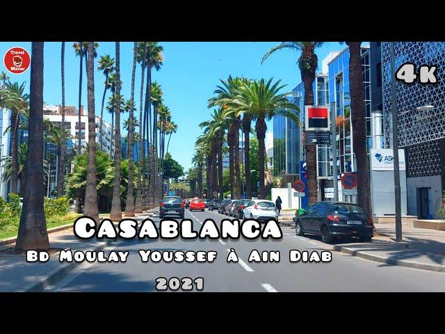 Casablanca Tour Bd Moulay Youssef à Ain Diab 4k  من شارع مولاي يوسف إلى عين الذئاب