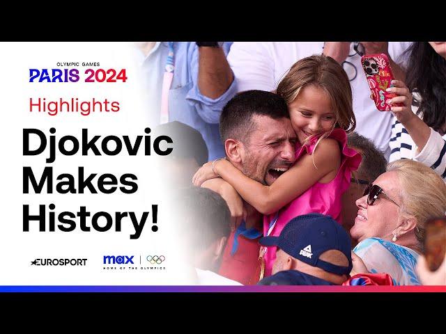 EMOTIONAL Novak Djokovic collapses after beating Carlos Alcaraz for Olympic gold  #Paris2024