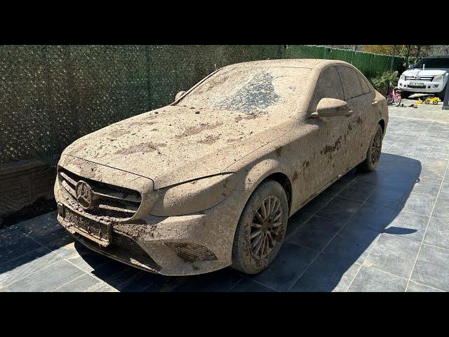 10 YEARS UNWASHED CAR ! Wash the Dirtiest Mercedes C Series