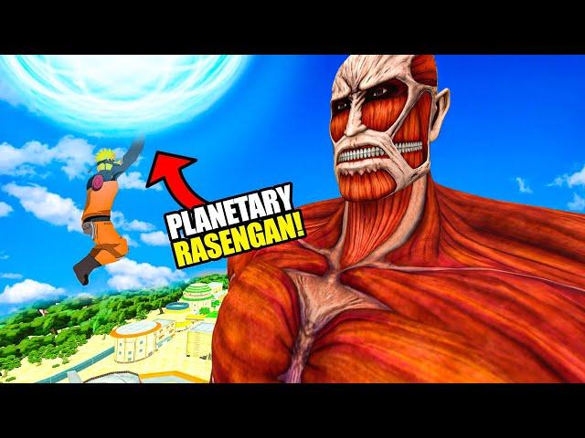 Using the Planetary Rasengan against the Colossal Titan in Blade and Sorcery