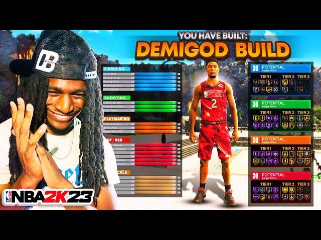 BEST CENTER BUILD ON NBA 2K23! DEMIGOD STRETCH BIG BUILD!