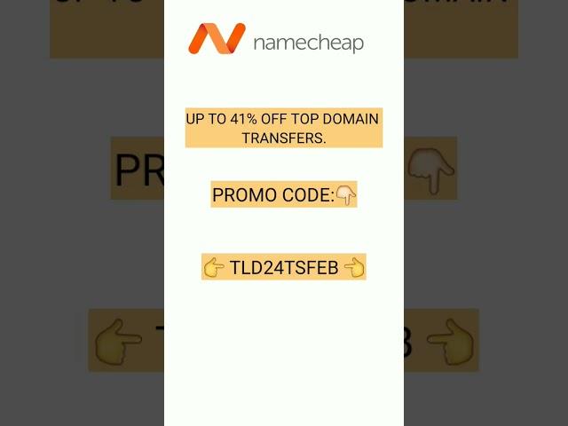 UP TO 41% OFF TOP DOMAIN TRANSFERS|PROMO CODE|#promocodes#coupon#namecheap#namecheap_promo_code