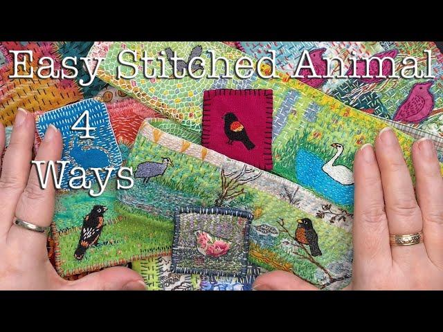 4 Ways to Stitch Animals & Birds Using Tracing Templates -A Slow Stitching Beginner Guide