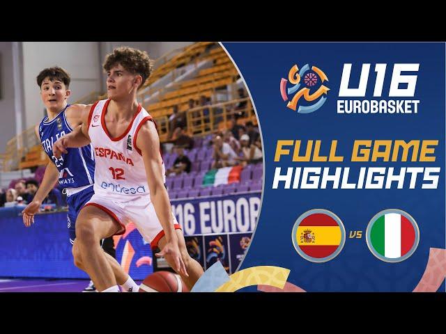 Quarter-Finals: Spain  vs Italy  | Highlights | FIBA U16 EuroBasket 2024