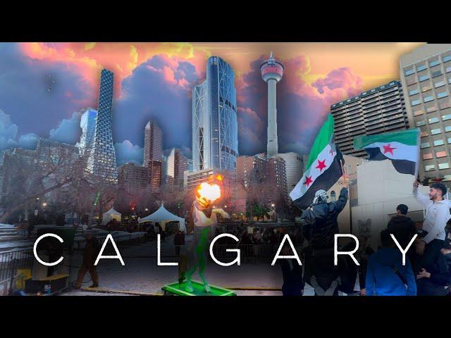 Calgary Walking Tour: Olympic Plaza Christmas Magic & Syrian Independence Celebration! 