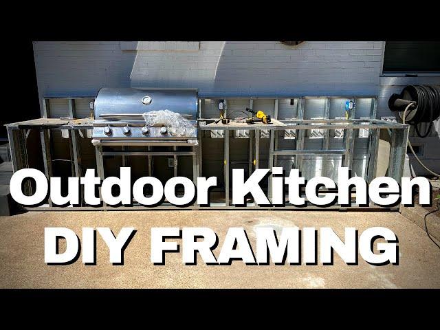 Building an Outdoor Kitchen for a Built-in Grill - PART 1 DIY Metal Framing