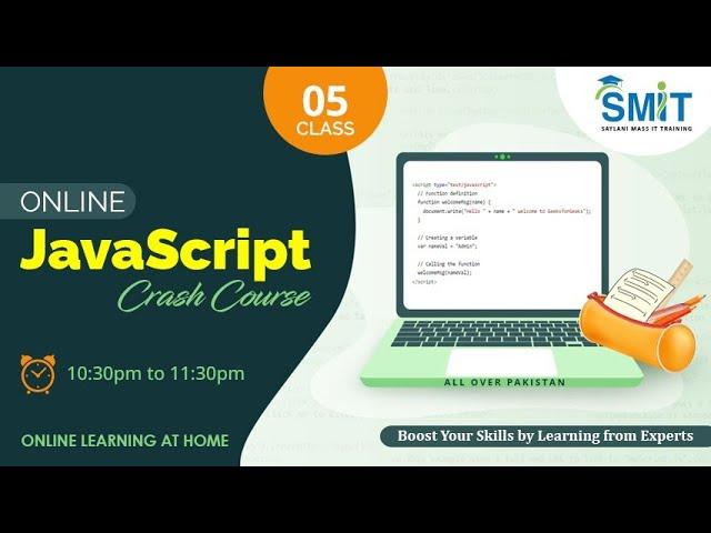 Class 05 of JavaScript Crash Course Live | Arrays and it’s methods