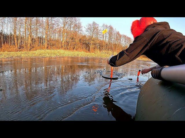 You've never seen fishing like this! BREAKING THE FIRST ICE! Sneaking after pike!