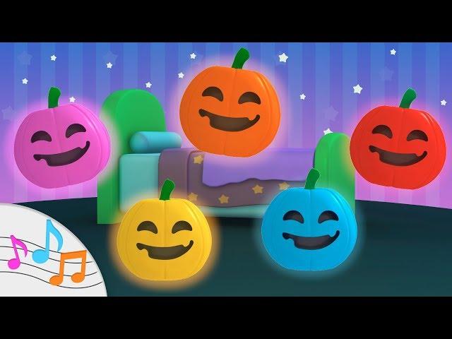  Pumpkin song!  Five little jumping on the bed | Nursery rhymes for kids