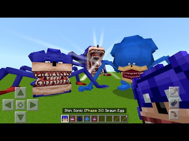 EVERY Shin Sonic vs NEW Shin Sonic Mod ADDON UPDATE in MINECRAFT PE